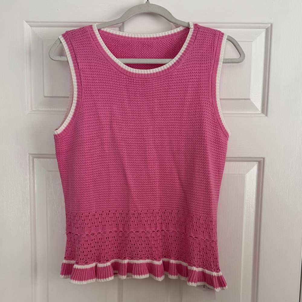 Elegant Pink Knit Tank Top